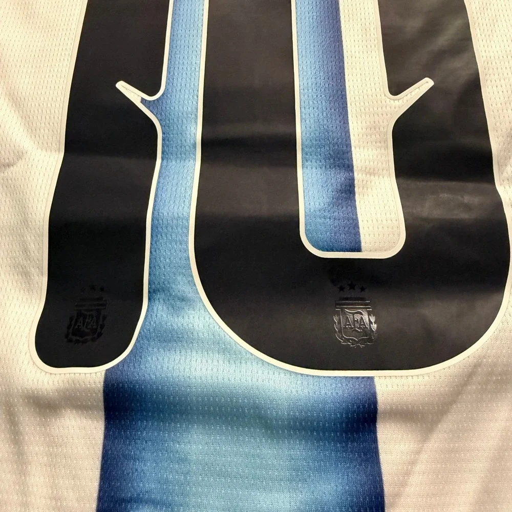 Adidas Argentina Messi 10 World Cup 2022 Champions Jersey Blue White XL New